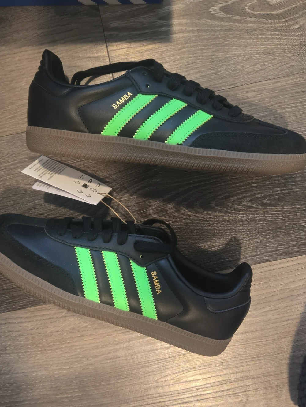 adidas Nwt Men’s Samba OG  Black w/ Green Size 6